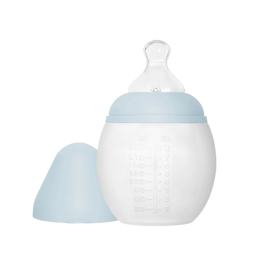 Biberon Anti-colique En Silicone BibRond 240ml Blue Grey - Elhée