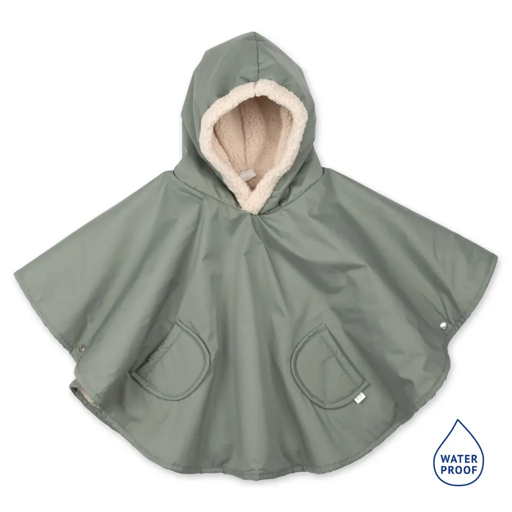 Poncho de voyage Waterproof + Teddy coated Green 78 - Bemini