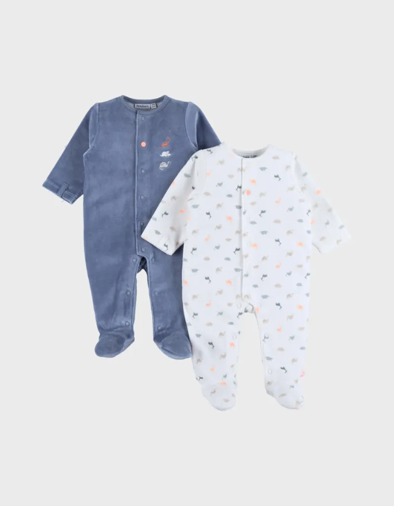Lot de 2 Pyjamas Velours Dino - Noukies