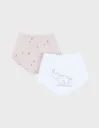 Set de 2 Bavoirs Bandana Eponge & Mousseline Bali 0-3 mois - Noukies