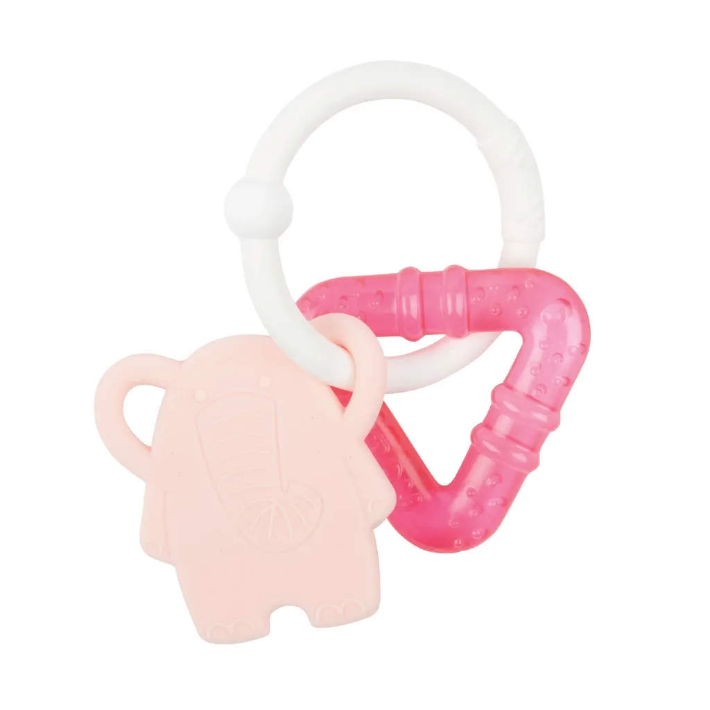 Anneau de dentition refroidissant en silicone Rose - Nattou