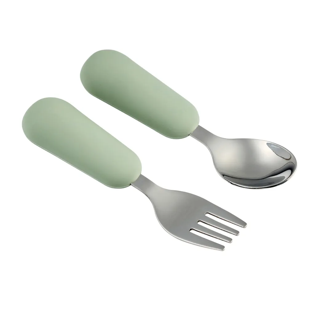 Ensemble de couverts en acier inoxydable Mealtime Vert tilleul - Nattou