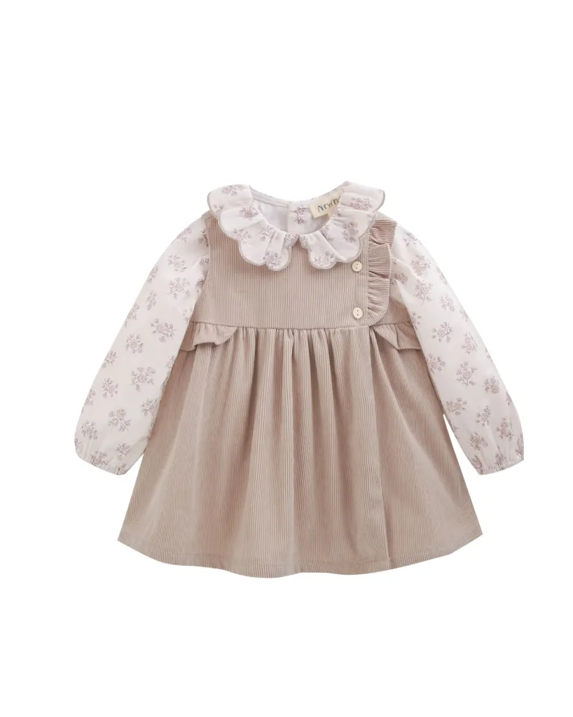 Robe manches longues avec empiècement froncé - Newness (12 mois)