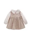 Robe manches longues avec empiècement froncé - Newness
