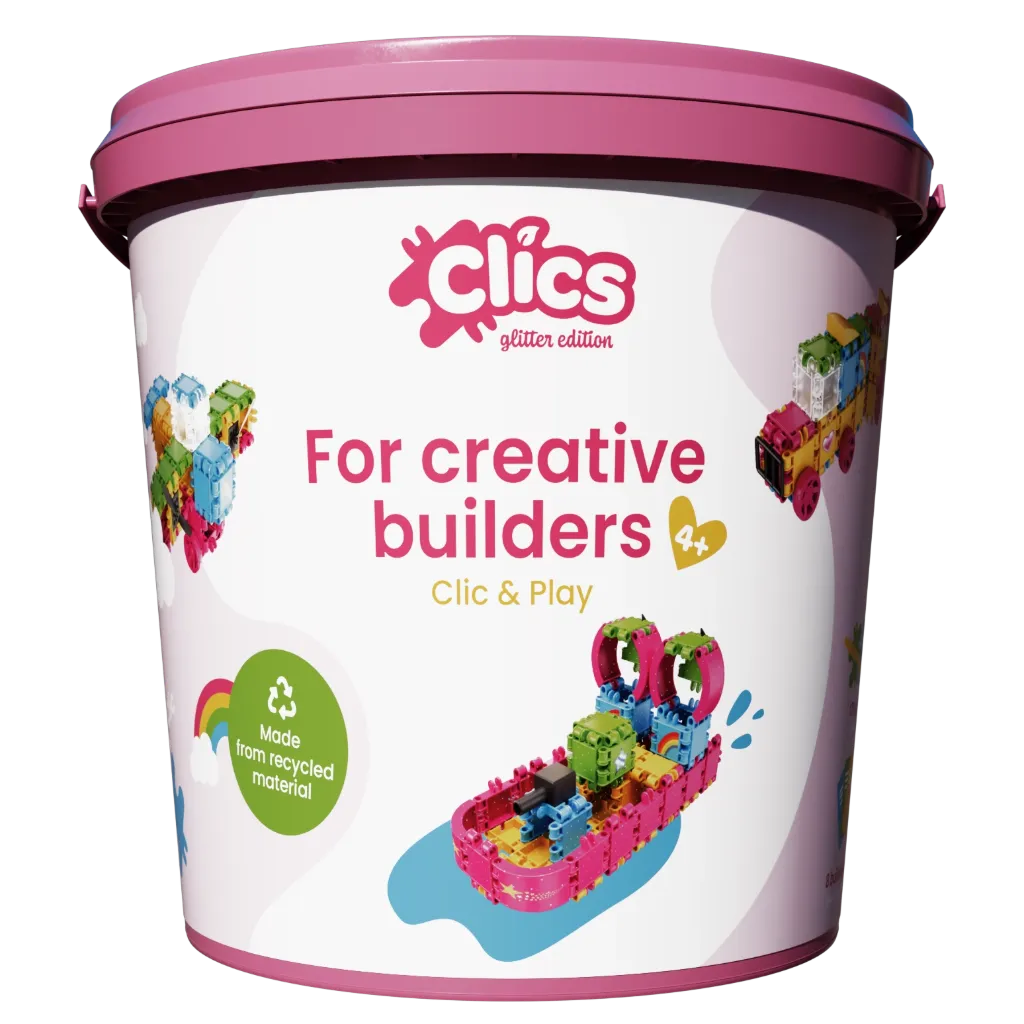 Seau Clics pailleté 8 en 1 - Clics Toys