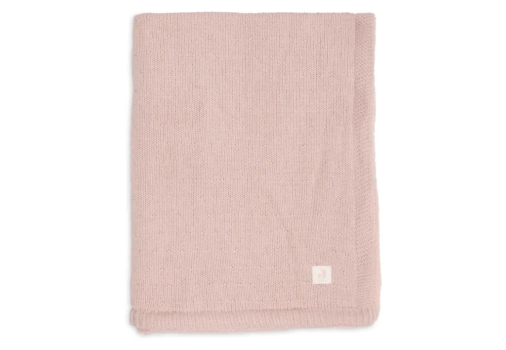 Crib Blanket 75x100cm Sprinkle Knit/Fluffy Silk Rose - Jollein