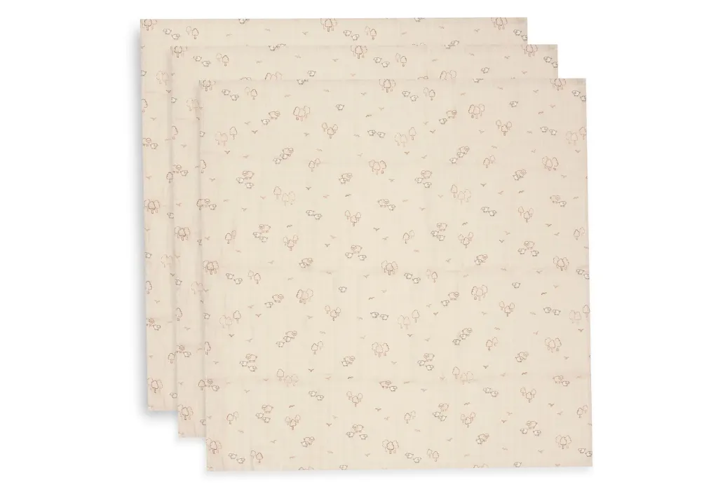 Set van 3 Hydrofiele Doeken 70x70cm Woolly - Jollein