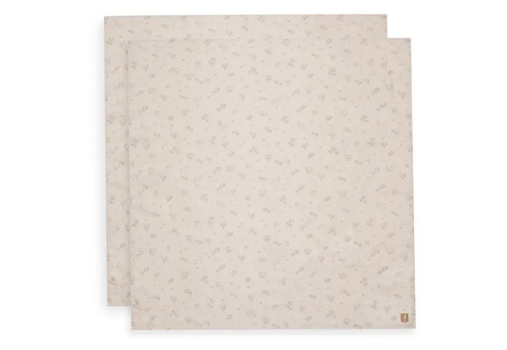 Set of 2 Cotton Muslin Cloths 115x115cm Woolly - Jollein