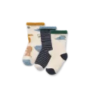 Set of 3 Non-Slip Socks Eloy Dino Multi Mix - Liewood