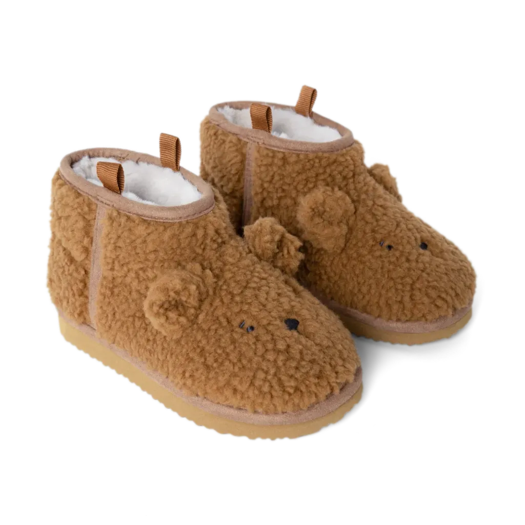 Enkellaarsjes Alban Bear Pile Golden Caramel - Liewood