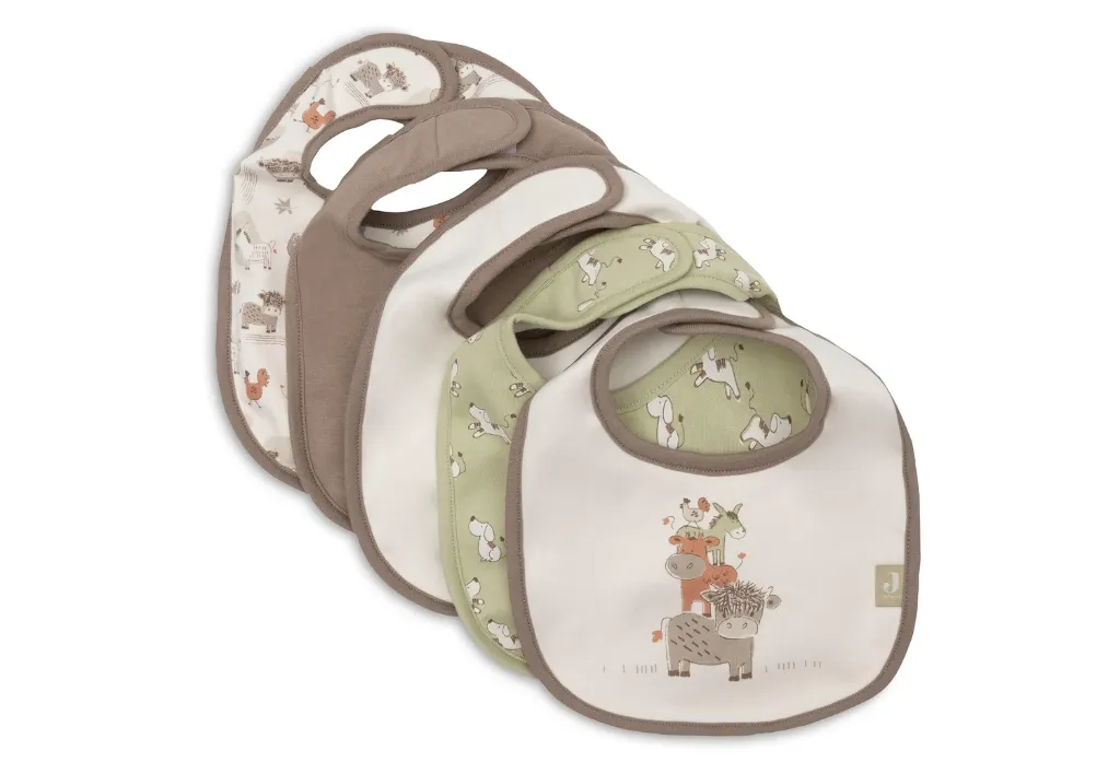 Bavoir Jersey imperméable Barn Buddies 5 Unités - Jollein