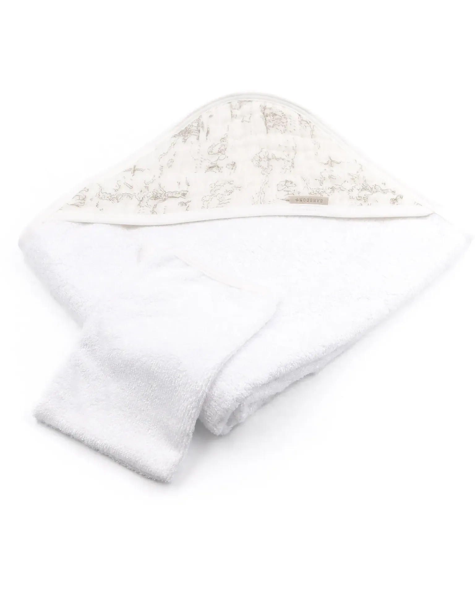 [LISTENAISSANCEHELENEETSIMON10] Cape de bain avec gant de toilette Boomy's World Oyster Gray - Liste de naissance d'Hélène Pollart et Simon Sabbatini