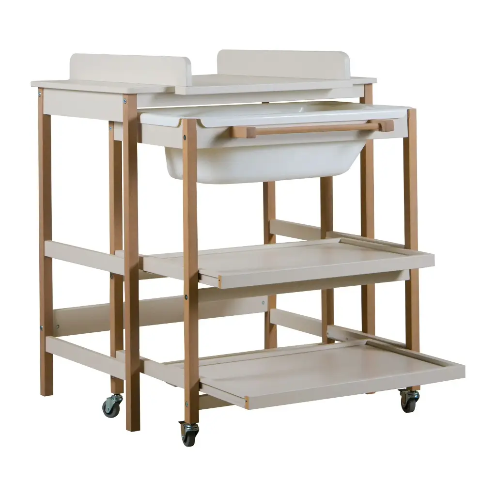 Table à Langer + Bain - Smart - Argile-Naturel  - Liste de naissance Tess Mardulyn et Basile De Wulf