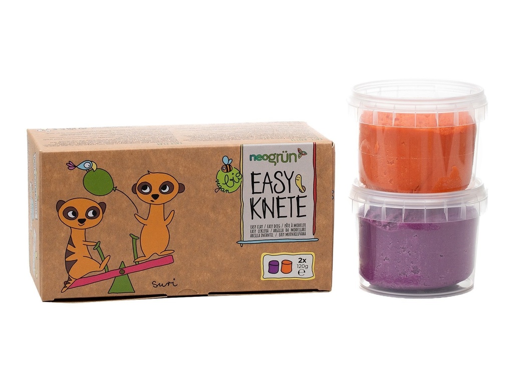 Plasticine Easy Soft Knete 2er Set Orange, Violett 2 X 120 G
