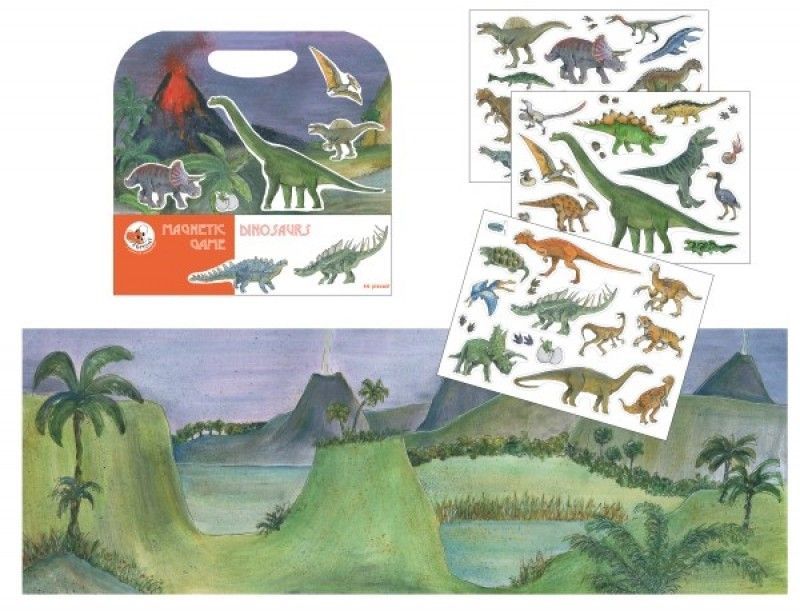 Magnetspiel Dinosaurier, Mit Vielen Abnehmbaren Magneten - Reisespiel