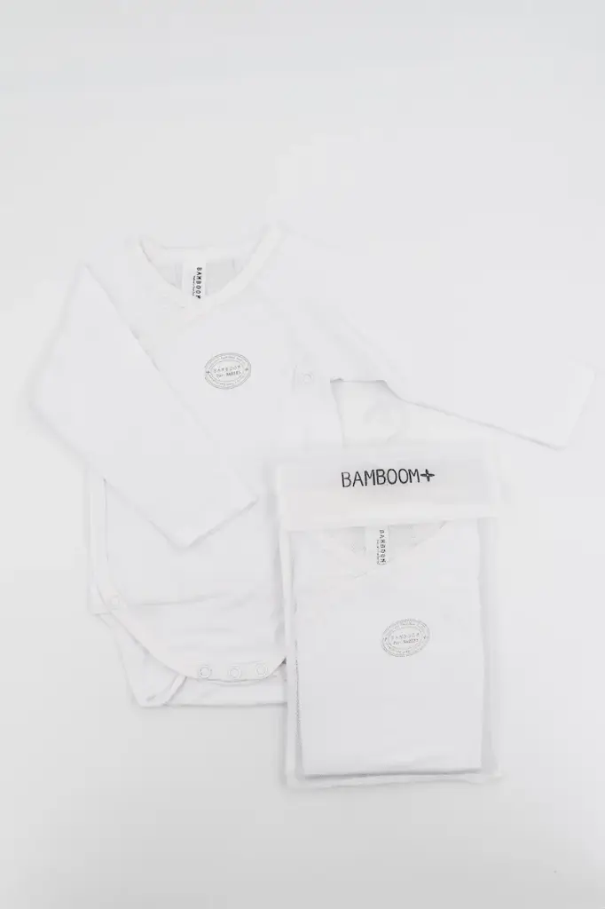 [BAMB] Body basique blanc 6 mois modèle croisé - Liste de naissance Tess Mardulyn et Basile De Wulf
