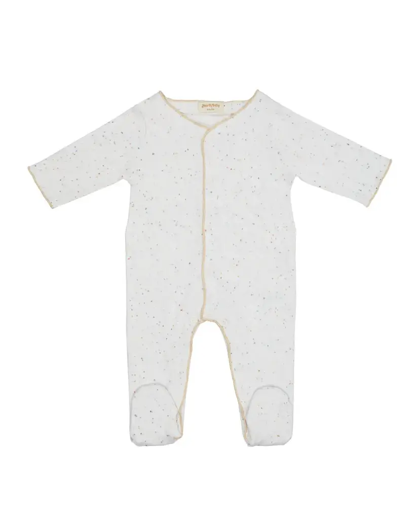 Pyjama blanc confettis taille 0-3 mois - Liste de naissance Tess Mardulyn et Basile De Wulf