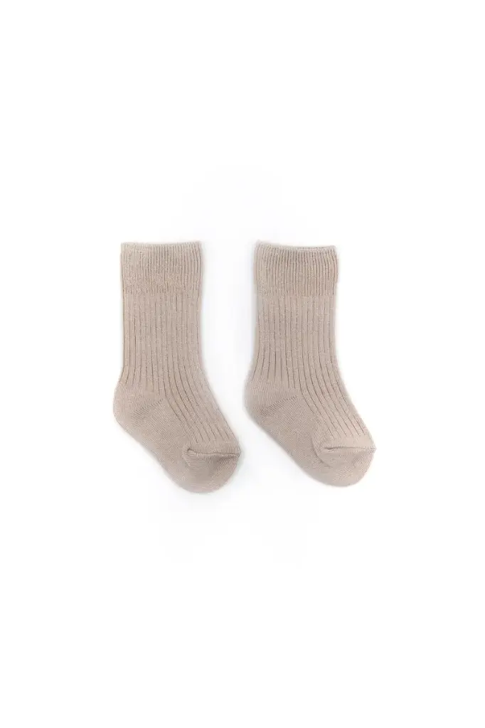 Chaussettes côtelées en bambou taupe - Liste de naissance Tess Mardulyn et Basile De Wulf