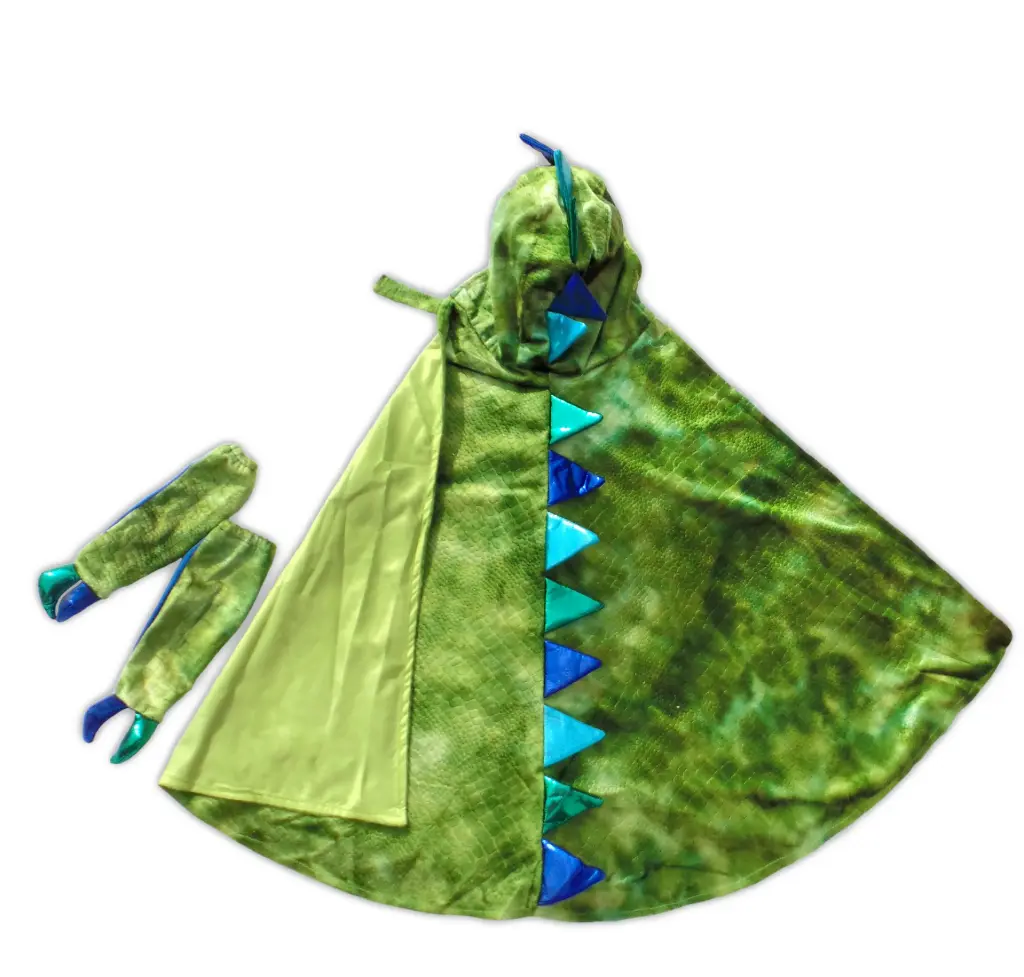 Great Pretenders Medium Green Dragon Cape with Claws
