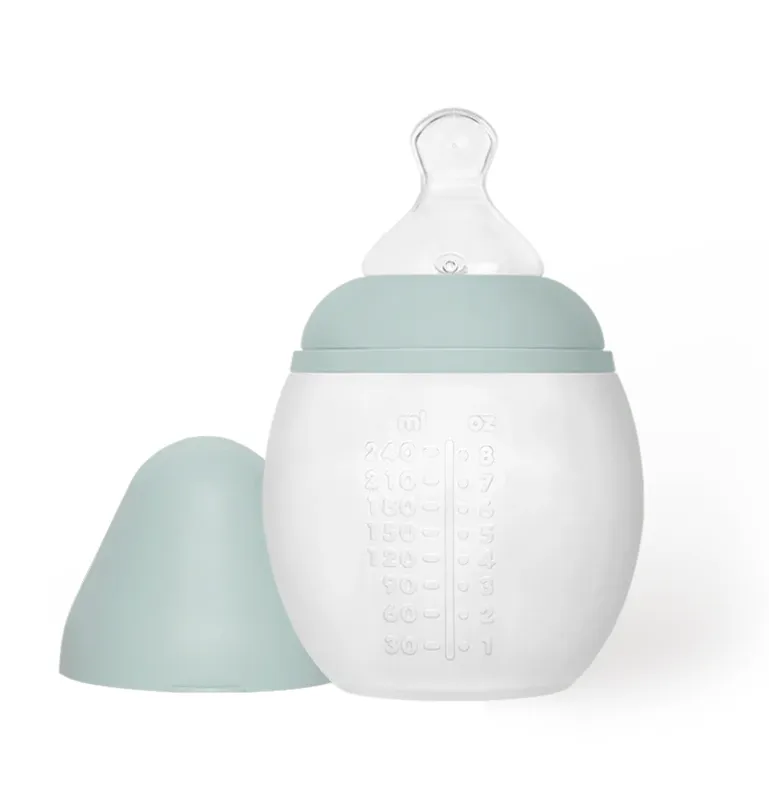 Biberon Anti-colique En Silicone BibRond 240ml Ivy Green - Elhée