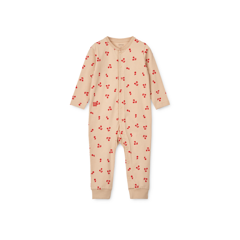 Birk Printed Pyjamas Jumpsuit Cherries Apple blossom - Liewood (6m)