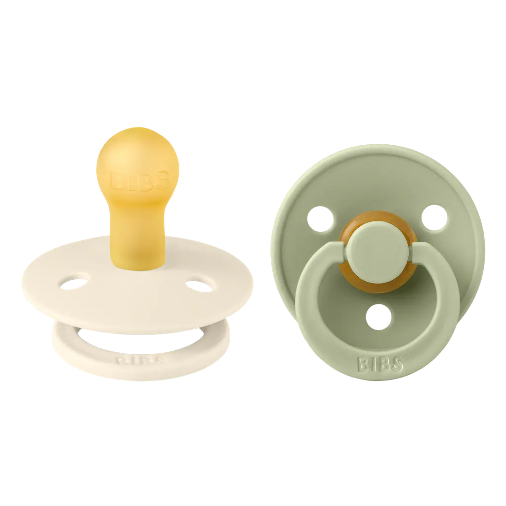 [LISTETESSETBASILE096] Duo de tétines Sauge/Ivory ronde Taille 2