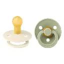 Duo de tétines Sauge/Ivory ronde Taille 2 - Liste de naissance Tess Mardulyn et Basile De Wulf
