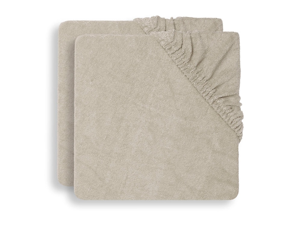 Set of 2 Terry Changing Mat Covers Nougat - Jollein