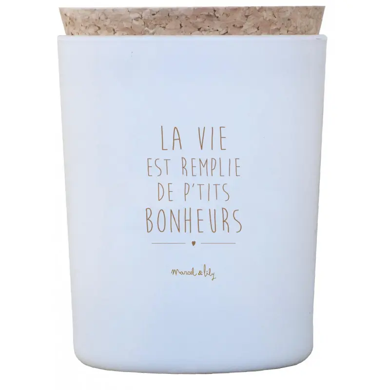 Ma bougie qui sent bon La vie est remplie de petits bonheurs Fleur de coton - Marcel & Lily