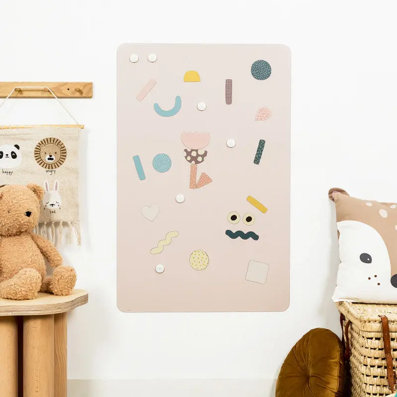 Rechthoekig Magnetisch Bord met Accessoires Roze Beige - Ferflex