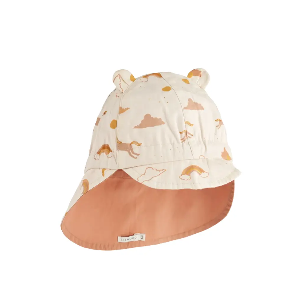 chapeau de soleil réversible à oreilles Gorm Peach / sea shell - Liewood (3-6 mois)