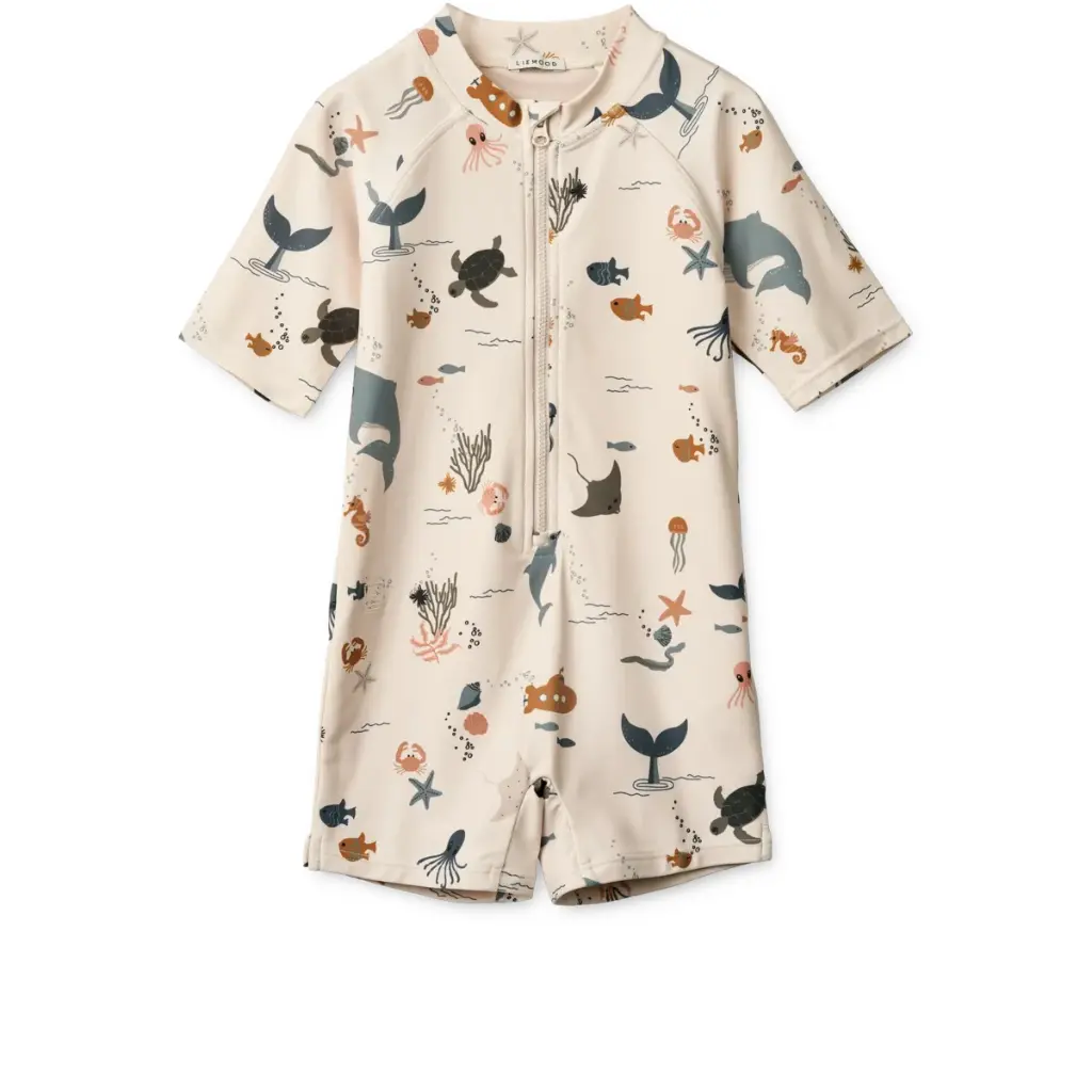 Combinaison de bain imprimée Max Sea creature / sandy - Liewood (68)