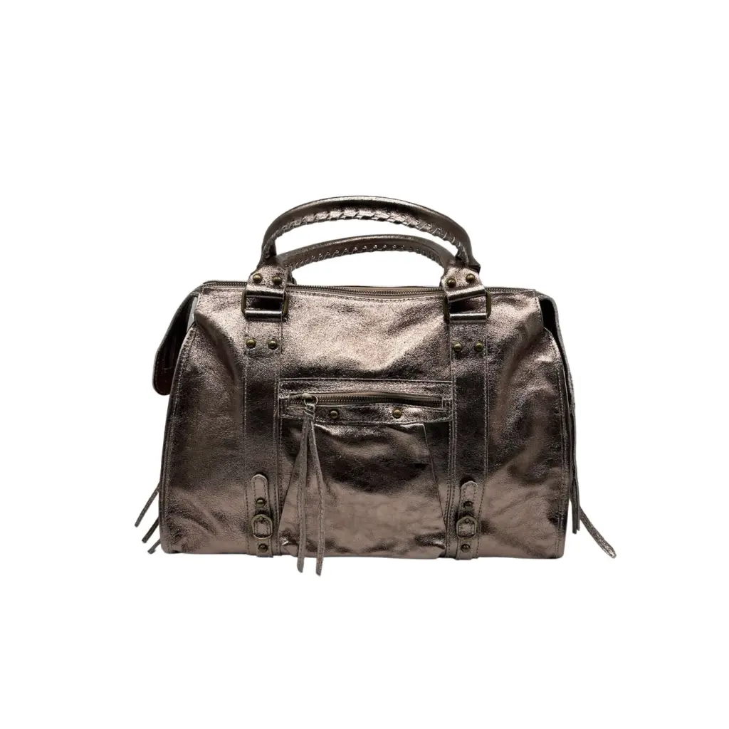 Sac à main cuir irisé Capucine grand bronze - Louisa Lee