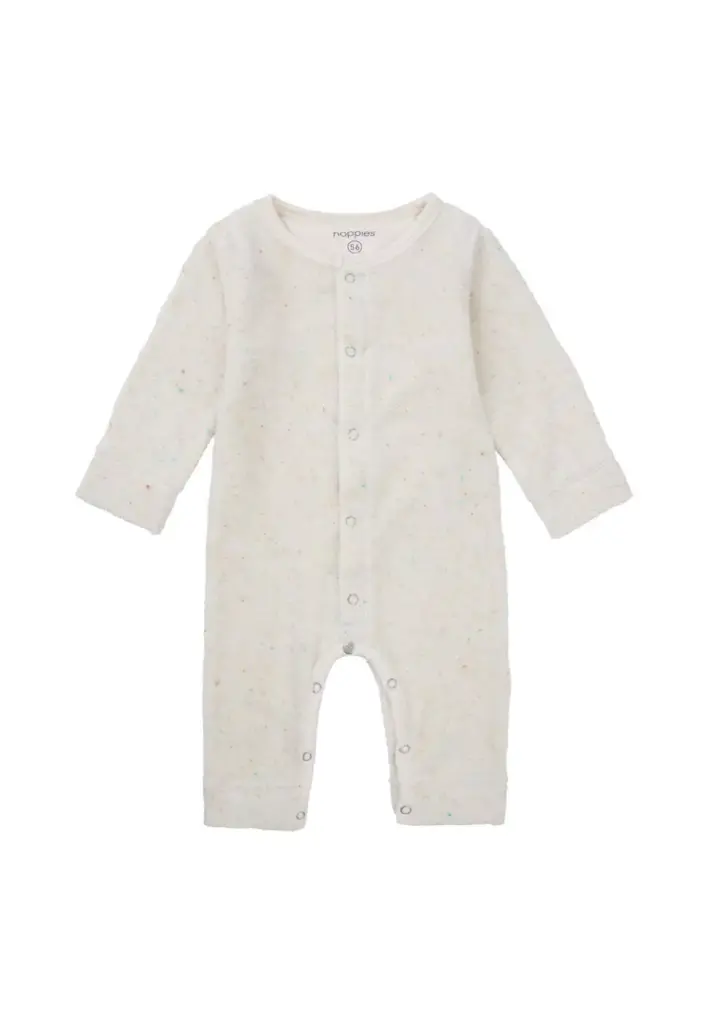 Olmos Long Sleeve Pyjama Playsuit Whisper White - Noppies (9 months)
