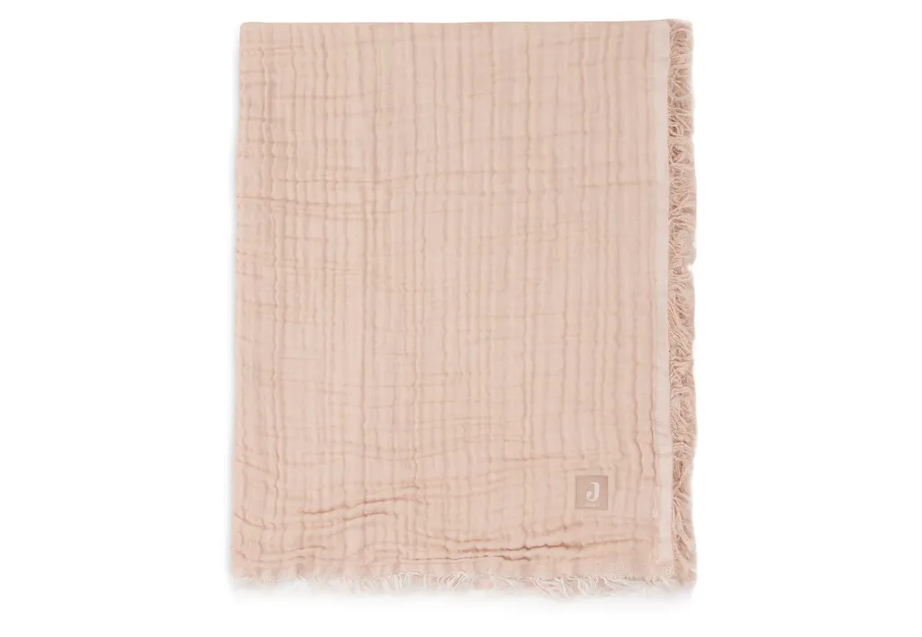 Couverture Berceau 75x100cm Fringe Moonstone Ivory GOTS - Jollein