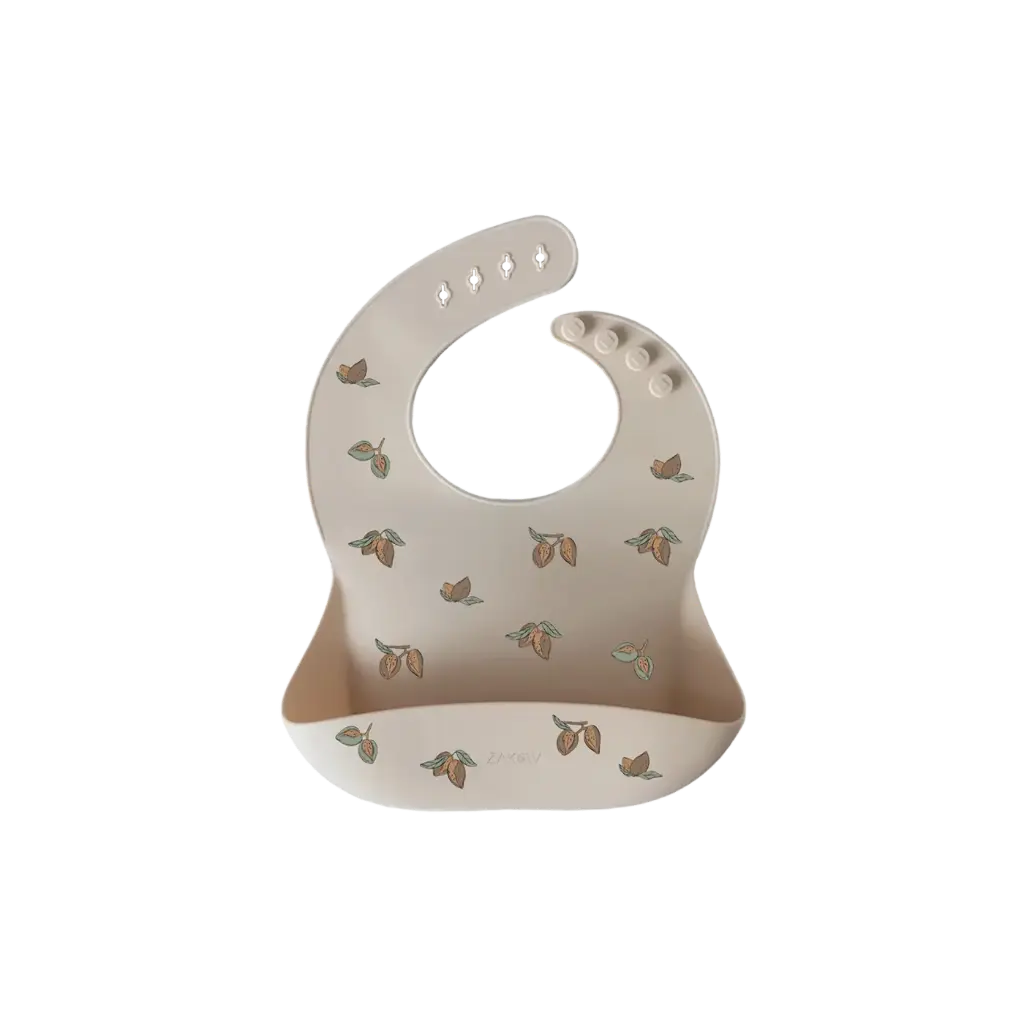 Bavoir en silicone avec gouttière Amandes - Liste de naissance de Laura Mertens et Jawad Tahraoui