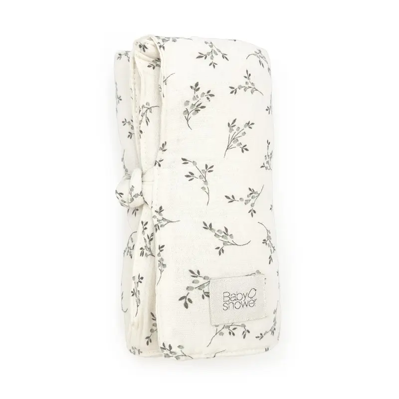 Tapis de change nomade Olive Bloom - Liste de naissance de Laura Mertens et Jawad Tahraoui