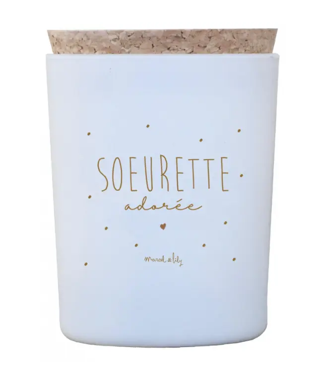 Bougie Soeurette adorée parfumée au Miel - Liste de naissance de Laura Mertens et Jawad Tahraoui