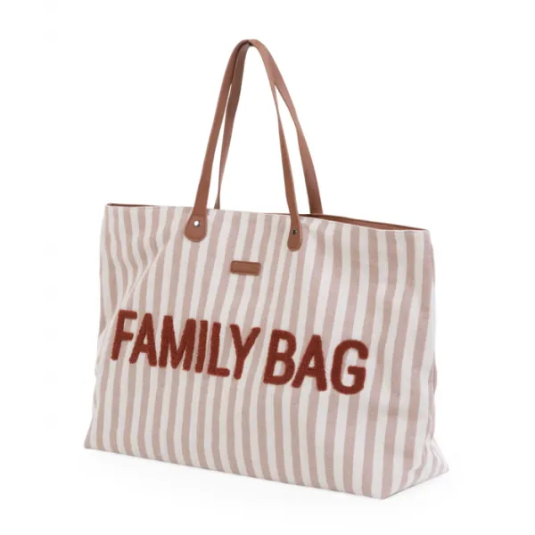 Family Bag Sac à Langer Rayures Nude Terracotta - Childhome