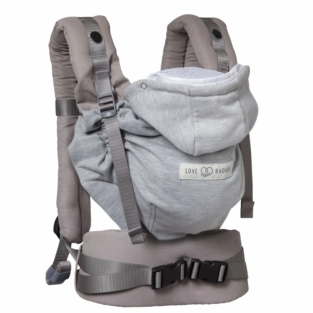 Porte-bébé physiologique 0-36M+ HoodieCarrier 2 Gris Athlétique - Love Radius