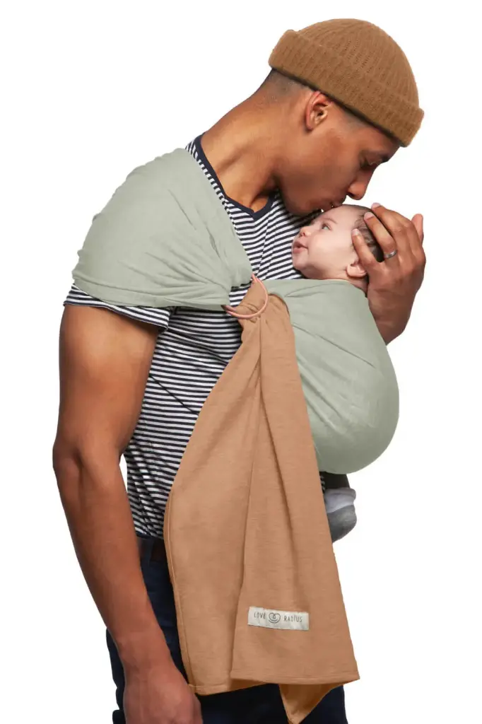 Petite écharpe sans nœud Sling Capuccino/Pistachio (réversible) - Love Radius