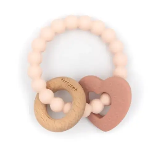 [LISTELAURAETJAWAD17] Anneau de dentition en bois et silicone Coeur - Liste de naissance Laura Mertens et Jawad Tahraoui (copie)