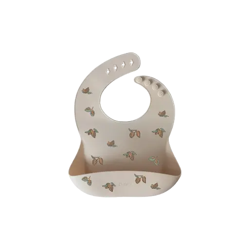 [LISTELAURAETJAWAD36] Bavoir en silicone avec gouttière Amandes - Liste de naissance de Laura Mertens et Jawad Tahraoui