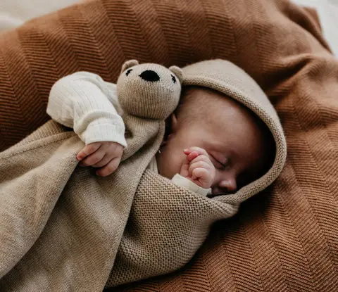 [LISTELAURAETJAWAD55] Cocon bébé en laine mérinos Sand - Liste de naissance de Laura Mertens et Jawad Tahraoui