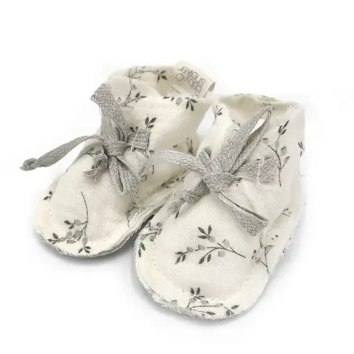 [LISTELAURAETJAWAD56] Chaussons en coton Olive Bloom 1-3 mois - Liste de naissance de Laura Mertens et Jawad Tahraoui