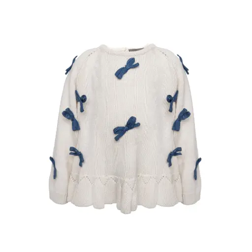More bows sweater Ivory - Hänevild