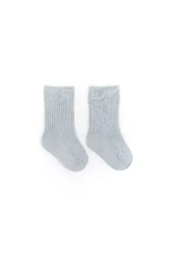 Chaussettes côtelées en bambou bleu ciel  - Bamboom
