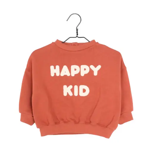 Sweat Soan broderie "Happy Kid" tomette - Les Petites Choses