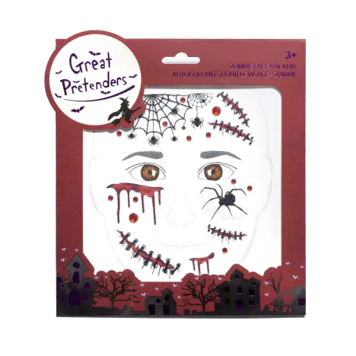 Autocollants pour le visage Thème zombie - Great Pretenders