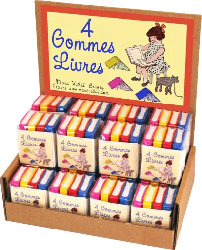 [LISTESAINTNICOLASADRIAN06] Assortiment de 4 gommes livres - Liste de Saint-Nicolas d'Adrian